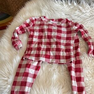 Pottery Barn Kids Red and White Checkered Pajama Set